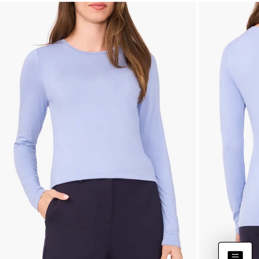 Halogen Women's Light Blue Long Sleeve Top